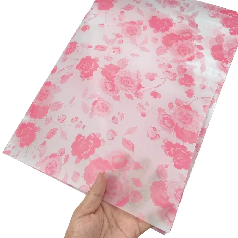 Low-MOQ-50-70cm-Translucent-Rose-Printing-Tissue-Paper-Clothes-Shoes-Gifts-Package-Moisture-proof-Silk-Paper