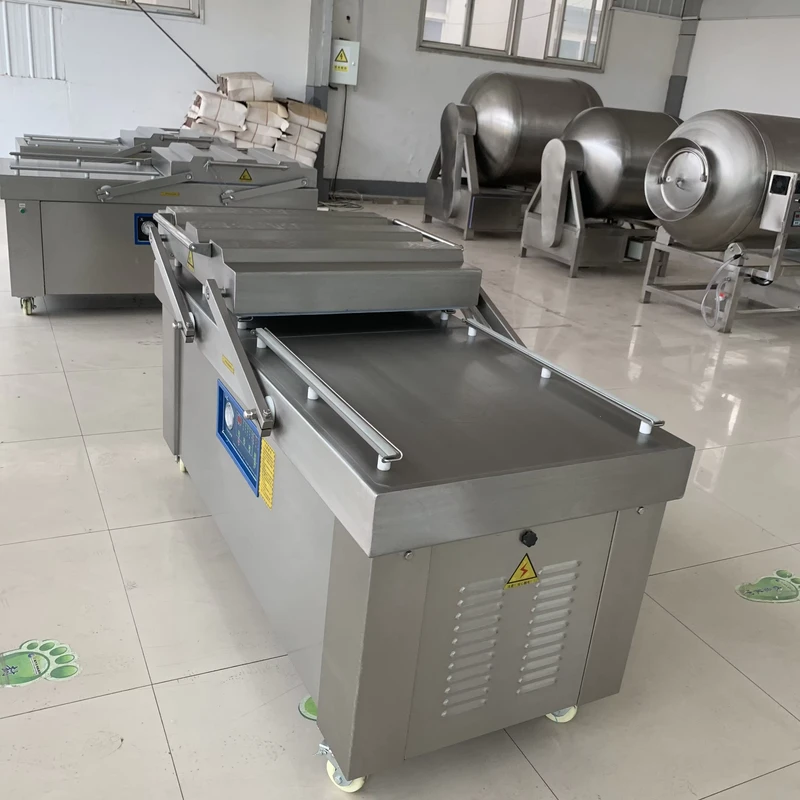 Manufacturer-Double-Chamber-Vacuum-Sealing-Machine-for-Cooked-Duck-Pickled-Mustard-Tuber-Packaging-Vacuum-Packing-Machine