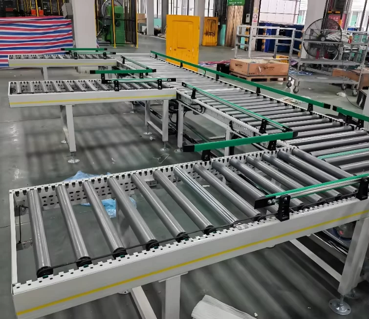Motor-Powered-Ribbed-Nylon-Belt-Adjustable-Speed-380V-220V-Durable-Carbon-Steel-Frame-Roller-Conveyor-Machine