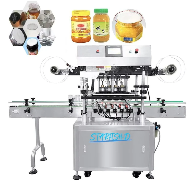 Multi-heads-Automatic-Roll-Foil-Lid-Sealer-for-Plastic-Cup-Glass-Bottle-Tin-Can-Sealing-Packaging-Machine