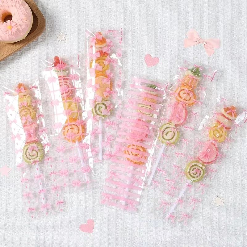 New-Bow-Mixed-Long-Self-sealing-Resealable-Flat-Mouth-Pink-Baking-Food-Packaging-Bag