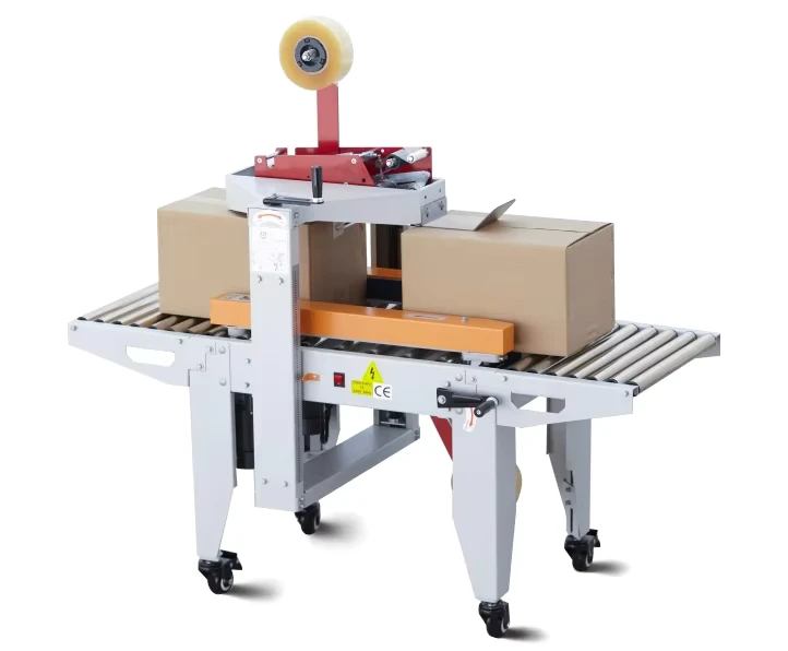 New-Condition-Stainless-Steel-Carton-Tape-Sealer-Case-Pouch-Packing-Machine-for-Apparel-Commodities-Gear-Core-Beverage