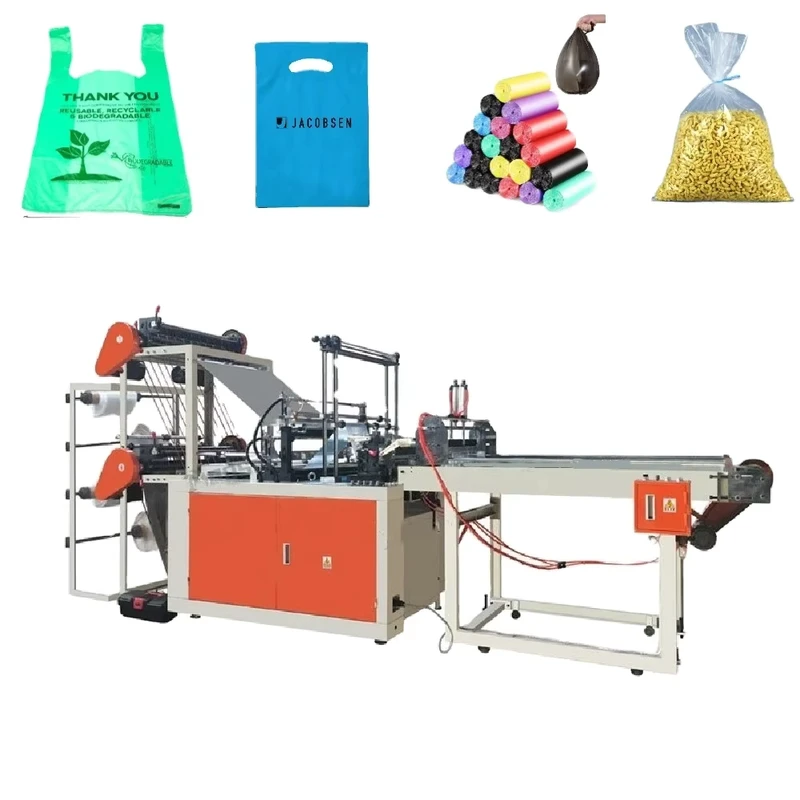 New-Two-Layer-PE-Poly-T-Shirt-Bag-Making-Machine-for-Manufacturing-Plant-for-Bottom-Sealing-and-Cutting-with-Reliable-Motor