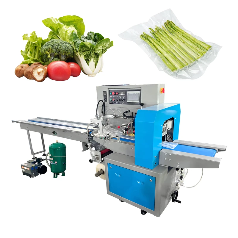 Pillow-Type-Bread-Sliced-Toast-Horizontal-Vacuum-Packaging-Vegetables-Soap-Flow-Packing-Vacuum-Machine