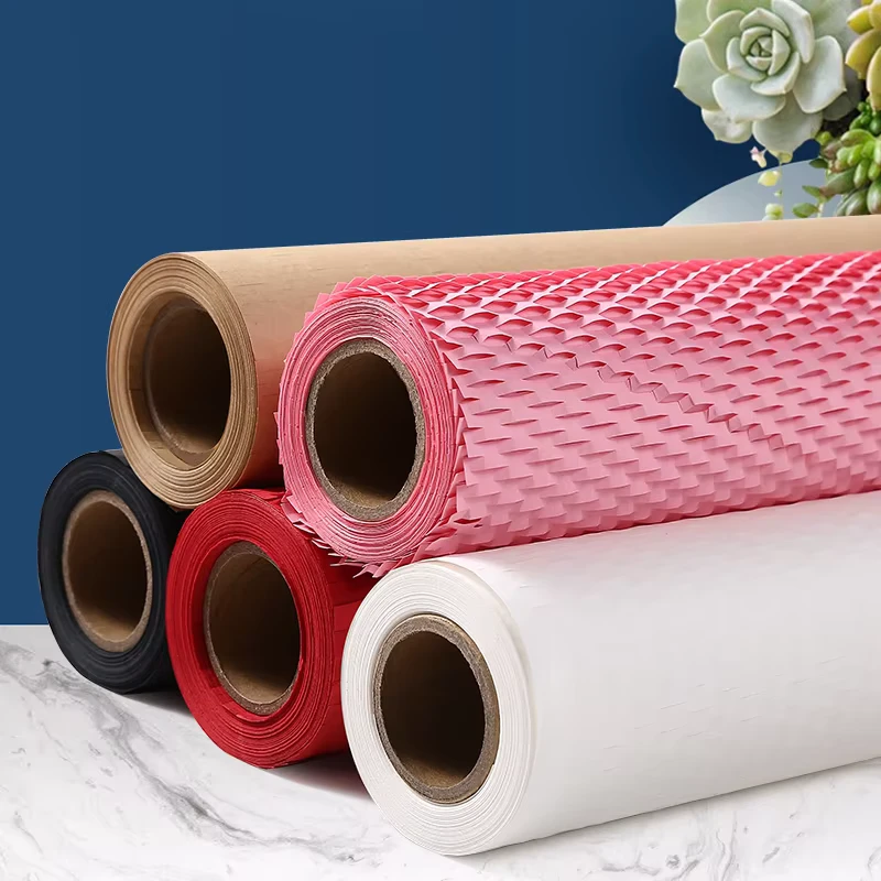 RTS-10Meters-Honeycomb-Kraft-Bubble-Mailer-Protective-Cushioning-Craft-Paper-Rolls-for-Packaging-for-Flower-Gifts