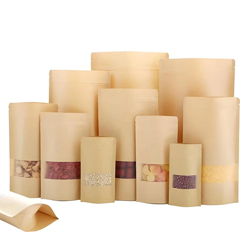 Recycle-Eco-PE-EVOH-BOPP-CPP-50g-100g-125g-300g-250g-500g-1kg-Plastic-Kraft-Paper-ZipLock-Candy-Biscuit-Sanck-Food-Packaging-Bag