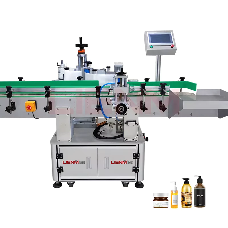 Round-Bottle-Labeling-Machine-Glass-Plastic-Bottle-Adhesive-Sticker-Automatic-Water-Bottle-Labeling-Machine