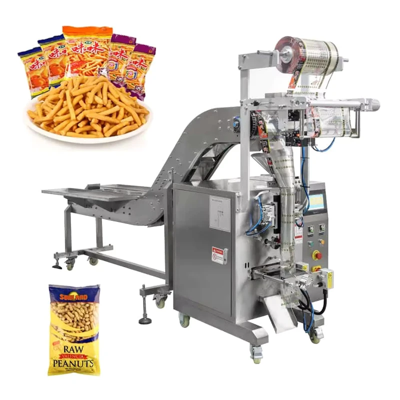 Semi-Auto-Bucket-Chain-Packaging-for-Shrimps-Chips-Potato-Chips-Crackers-Cookies-Food-Pouch-Bag-Filling-Sealing-Packing-Machines