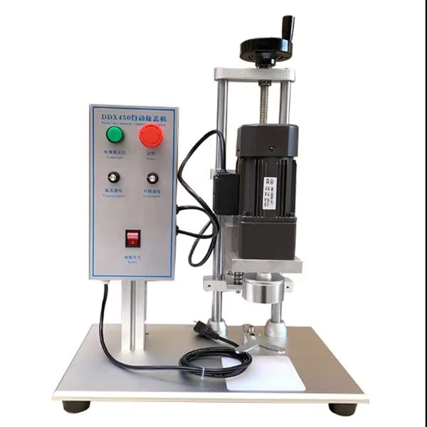 Semi-Auto-Desktop-Water-Bottle-Glass-Bottle-Capper-Screw-Cap-Capping-Machine-DDX-450