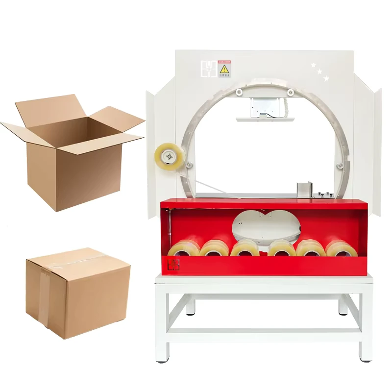 Semi-Automatic-Electric-Fully-Enclosed-Plastic-Tape-Box-Sealer-Wrap-around-Tape-Sealing-Machine-Easy-Operate-Long-Service-Life