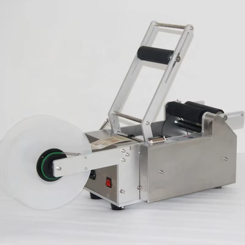 Semi-Automatic-Handheld-Sticker-Labeler-Machine-25-50-Bottles-Min-Speed-0.5mm-Accuracy-CE-Certified-Self-adhesive-Labels