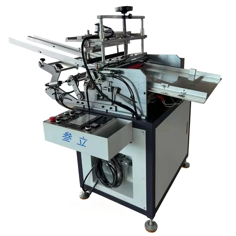 Semi-Automatic-High-Productivity-Paper-Tube-Labeling-and-Hot-Melt-Gluing-Machine-for-Chemical-and-Plastic-Packaging