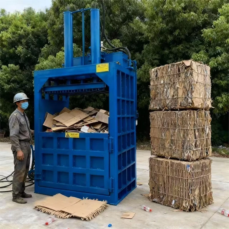 Semi-Automatic-Square-Vertical-Hydraulic-Press-Aluminum-Can-Plastic-Compression-Baler-Waste-Paper-Baling-Machine