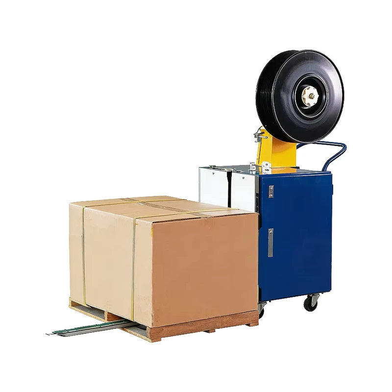 Semi-automatic-Pallet-Strapping-Machine-with-High-Efficiency-and-Stable-Welding-for-Carton-and-Cargo-Packaging