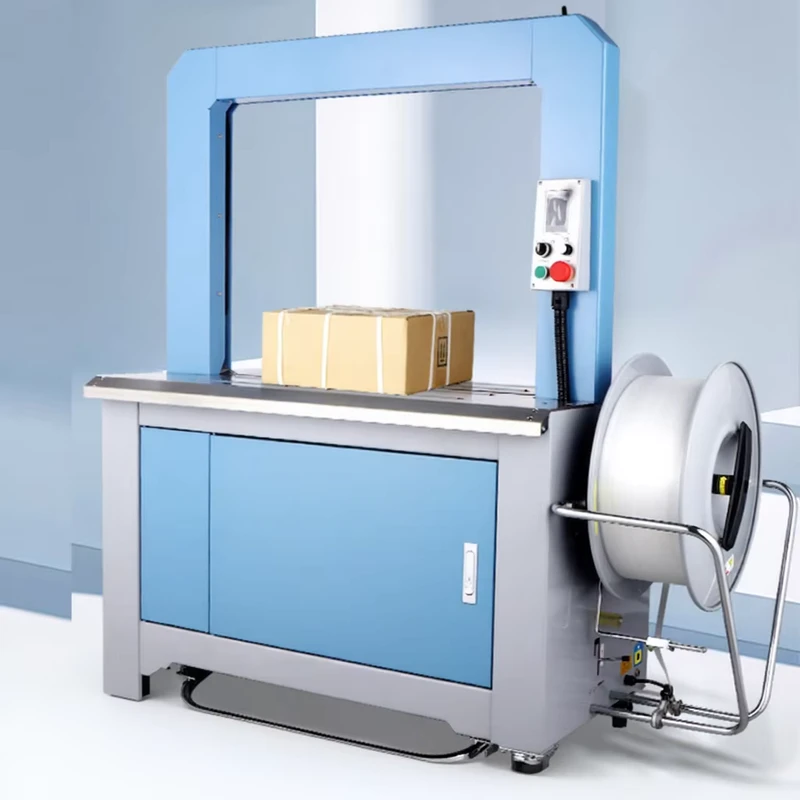 TEPPS-Q8A-High-Quality-Pneumatic-Automatic-Strapping-Machine-for-Food-Beverage-Packaging-Paper-Packaging-Carton-Boxes