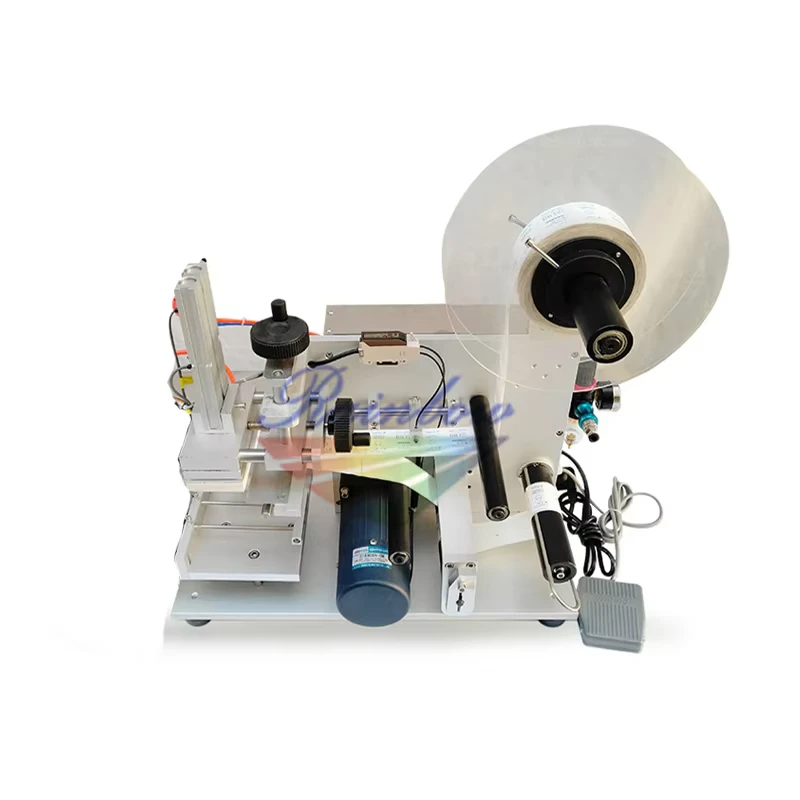 Tabletop-Semi-Automatic-Flat-Square-Bottle-Labeling-Machine-for-Cosmetic-Industry