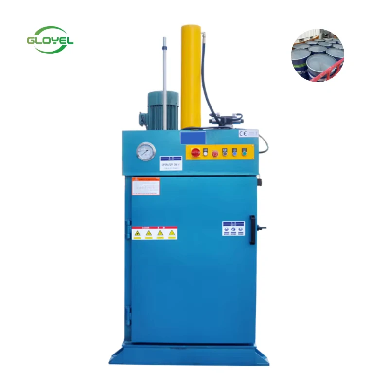 Used-Oil-Drums-Barrels-Compression-Recycling-Baler-Motor-High-Productivity-30-Ton-Hydraulic-Force-Rectangular-Baler-1